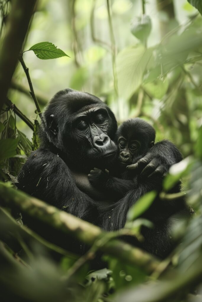 Close Up Beautiful Gorilla Wild 683x1024